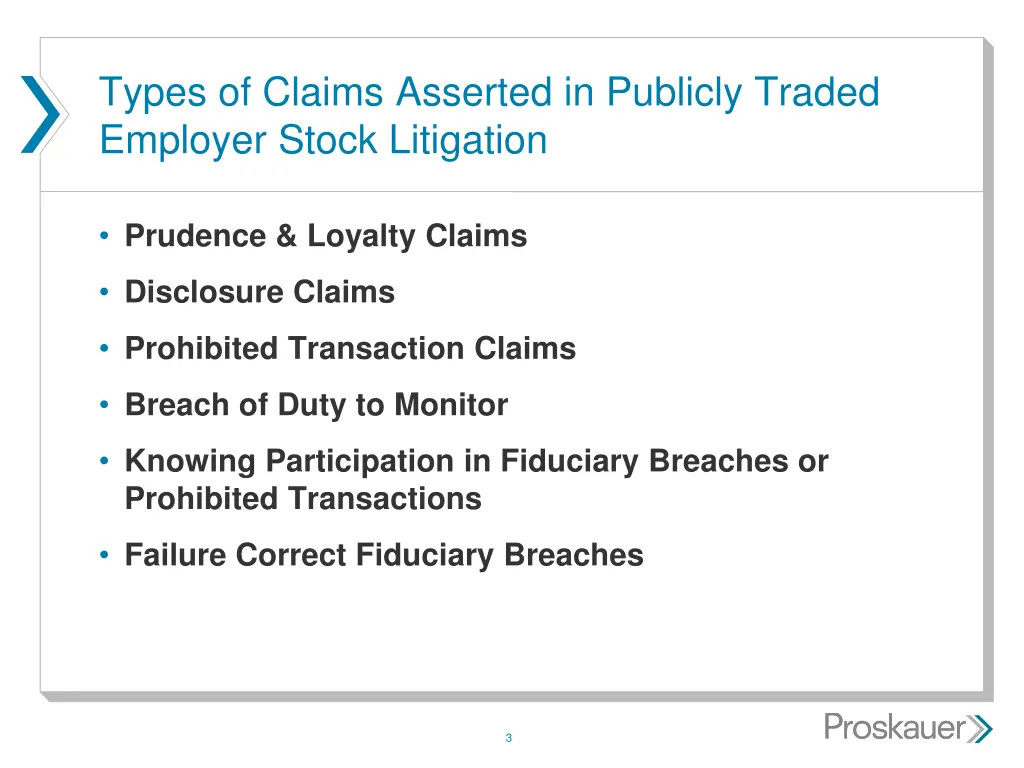 types of claims asserted in publicly traded