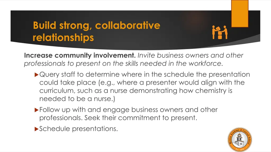 build strong collaborative relationships
