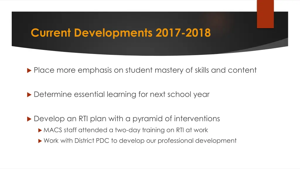 current developments 2017 2018