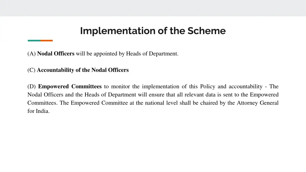 implementation of the scheme