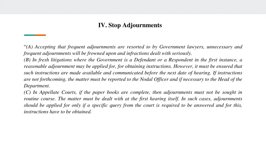 iv stop adjournments