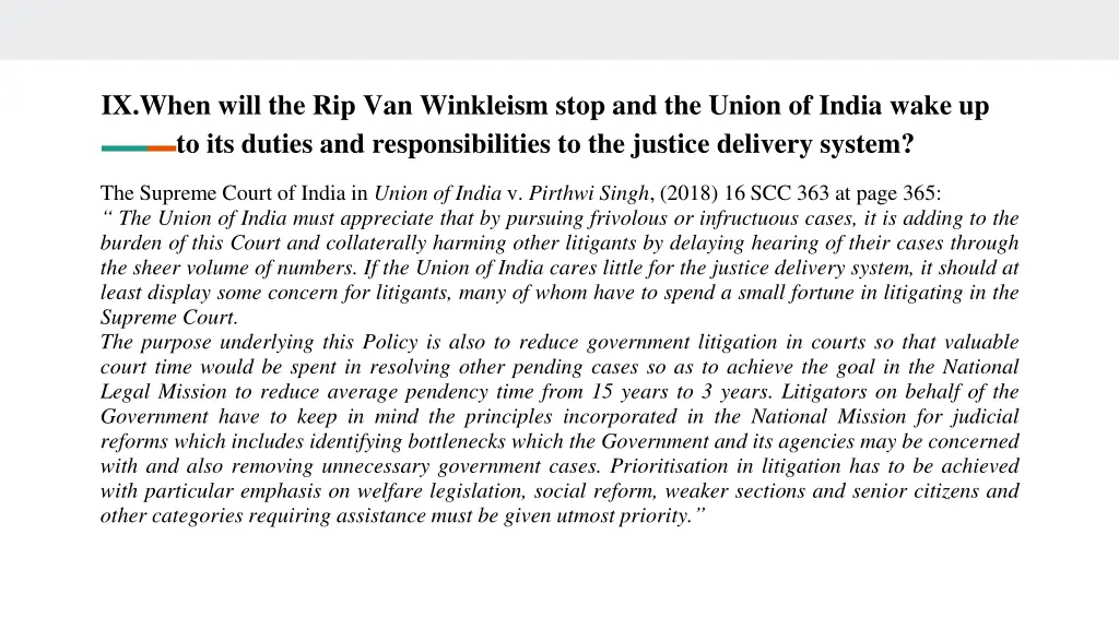 ix when will the rip van winkleism stop