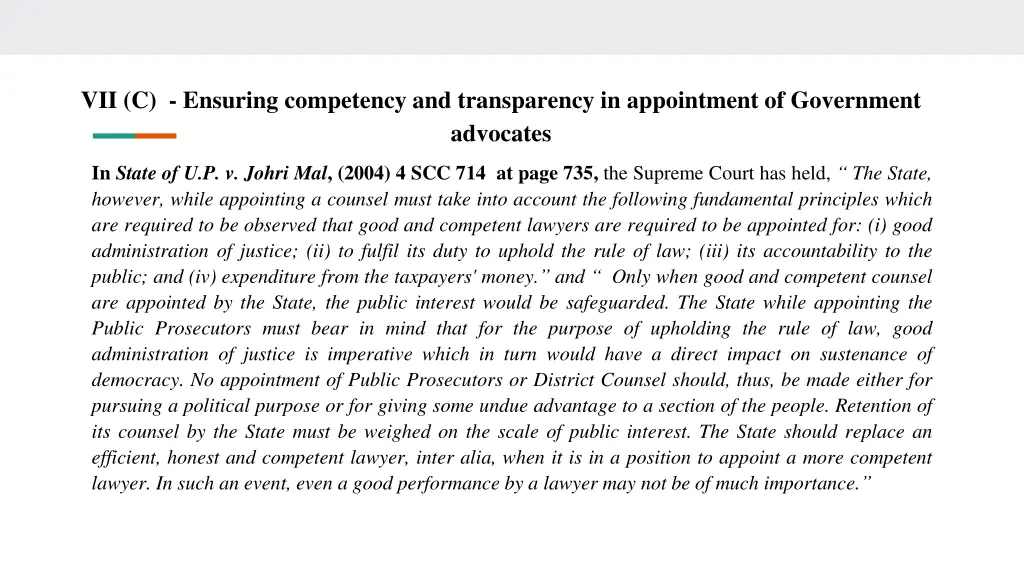 vii c ensuring competency and transparency