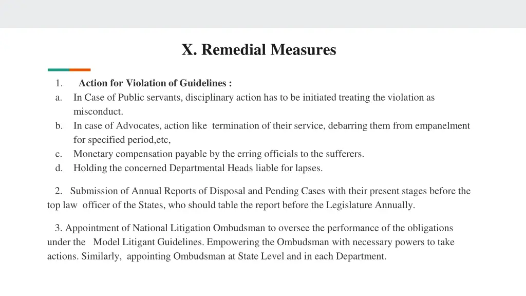 x remedial measures