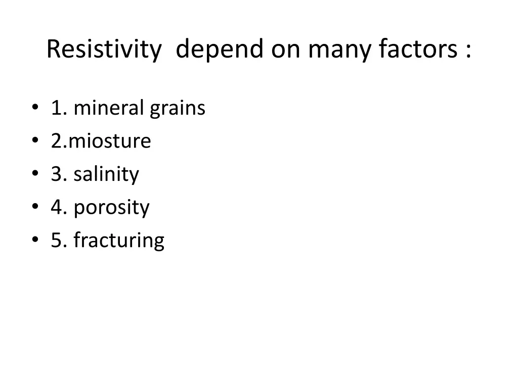 resistivity depend on many factors