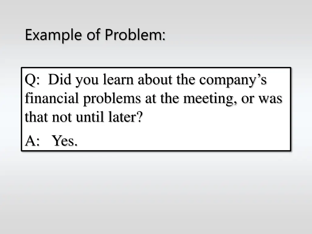 example of problem