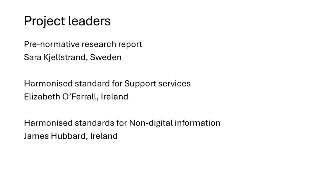 project leaders