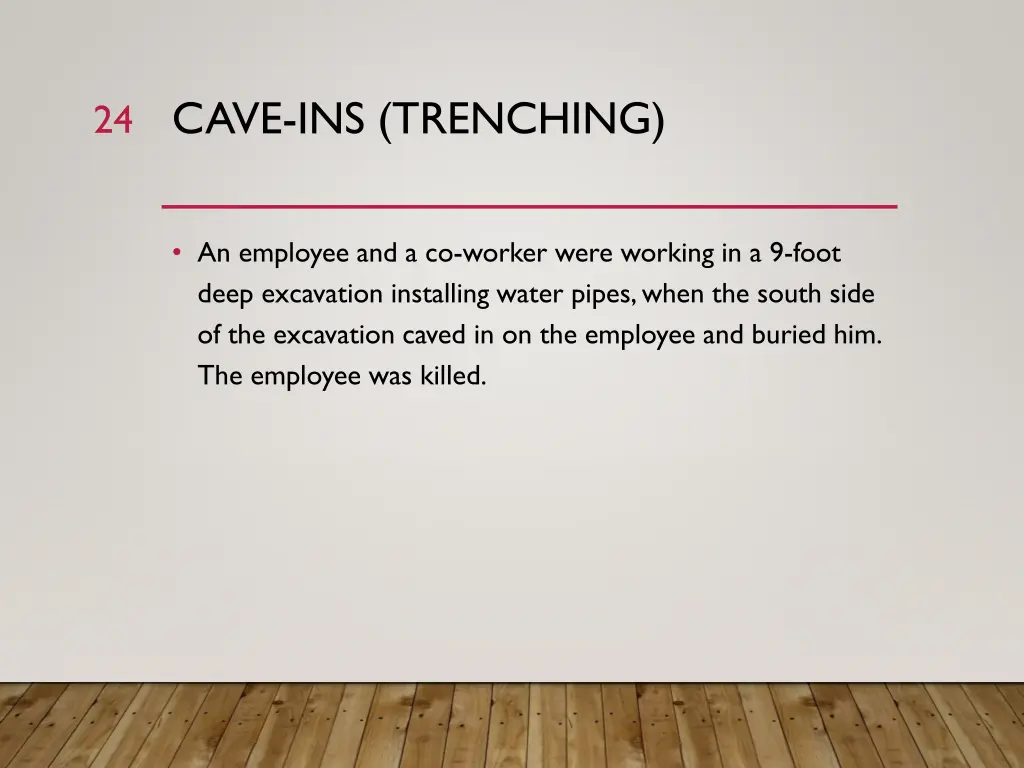 cave ins trenching
