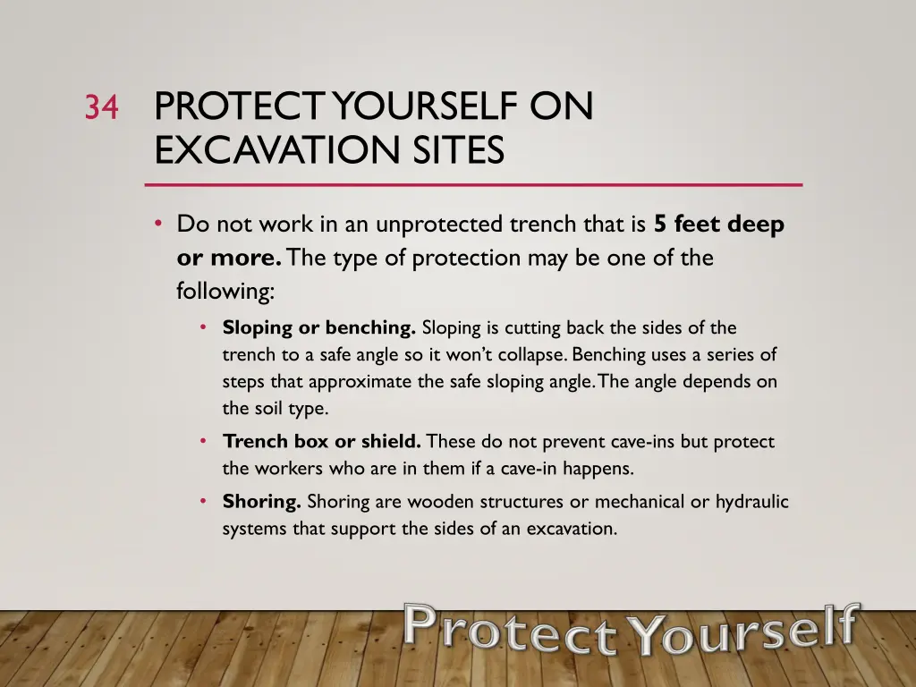 protect yourself on excavation sites