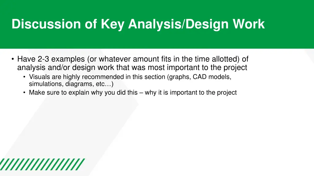 discussion of key analysis design work