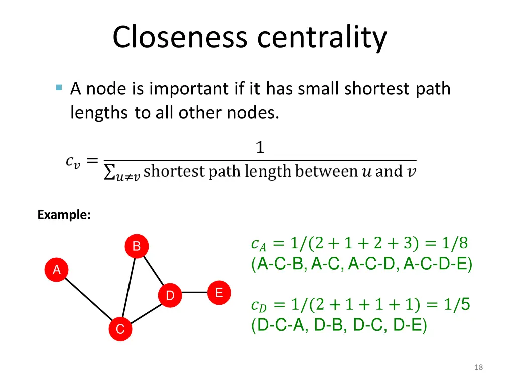 closeness centrality