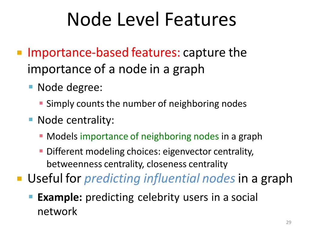 node level features 2