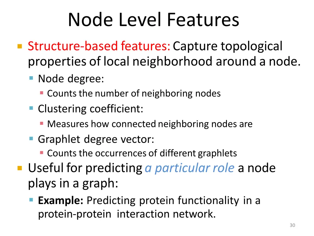 node level features 3