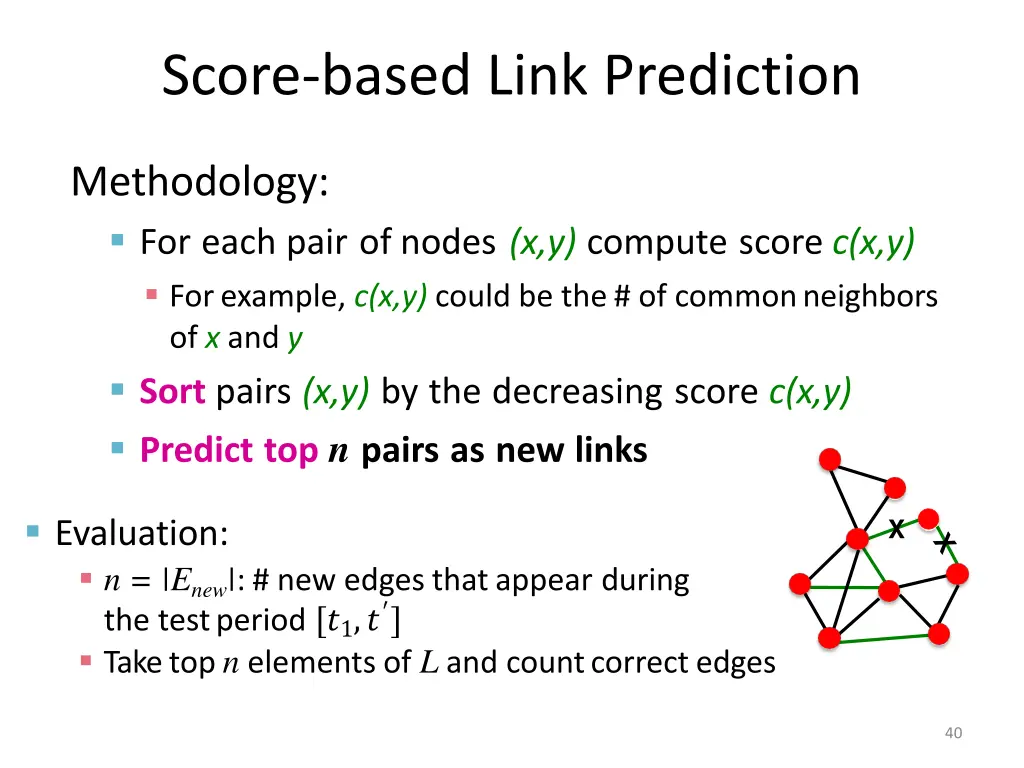 score based link prediction