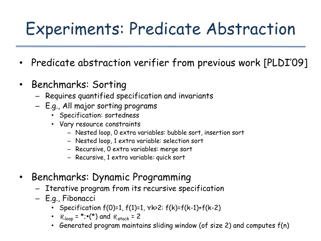 experiments predicate abstraction