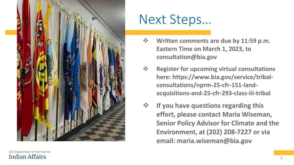 next steps