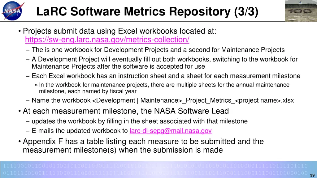 larc software metrics repository 3 3