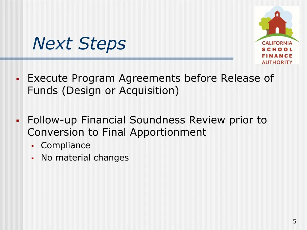 next steps