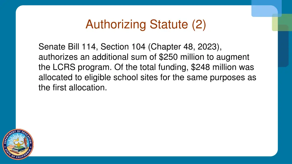 authorizing statute 2