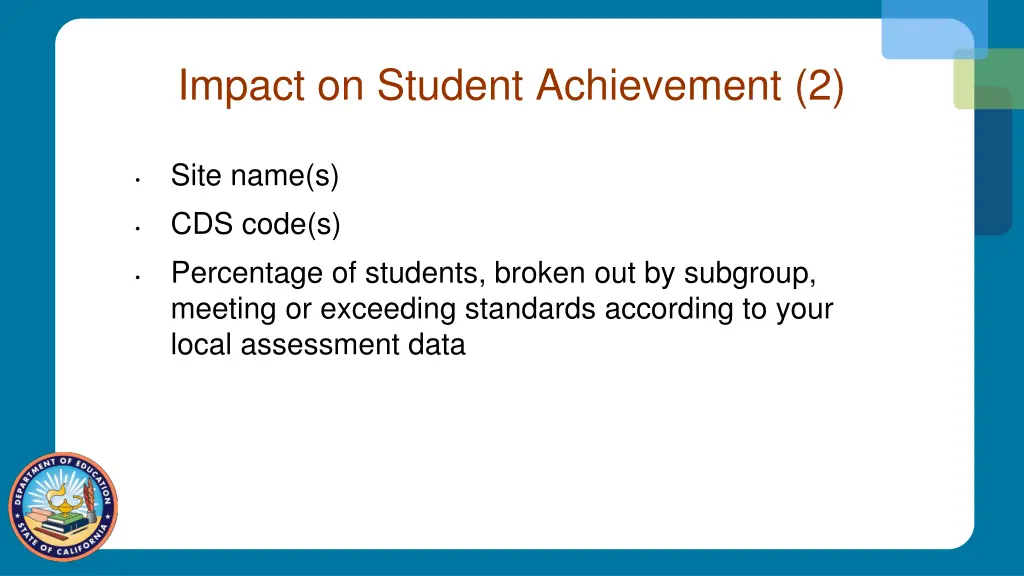 impact on student achievement 2