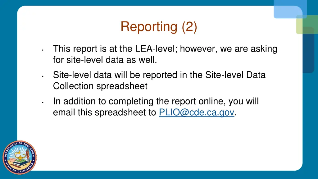 reporting 2