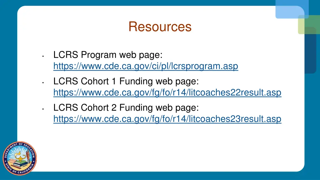 resources