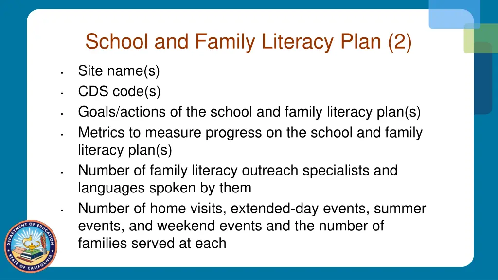 school and family literacy plan 2