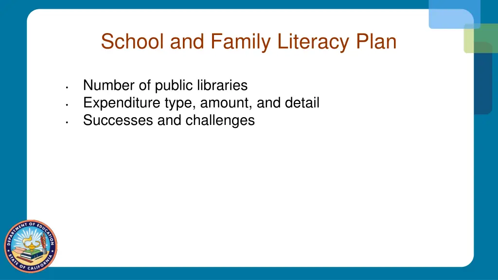 school and family literacy plan