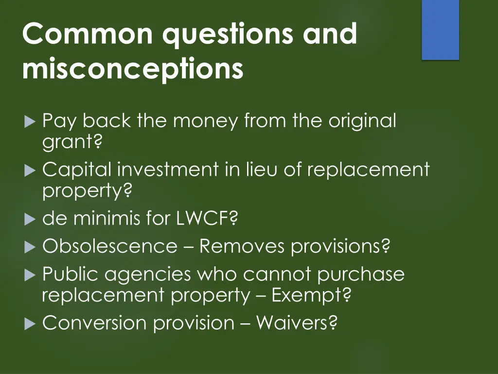 common questions and misconceptions