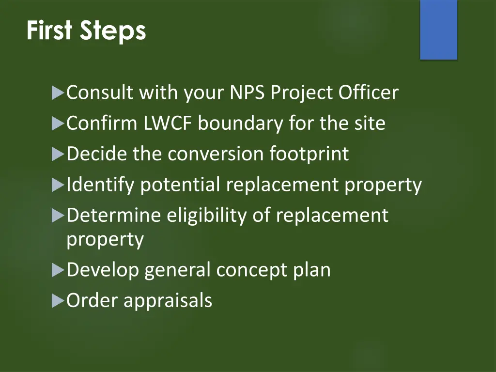 first steps
