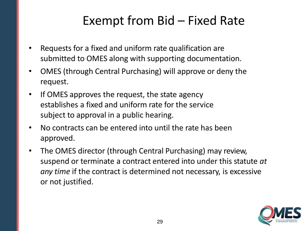 exempt from bid fixed rate 1