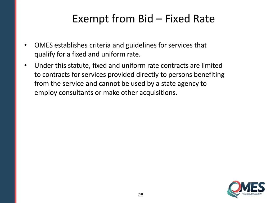 exempt from bid fixed rate