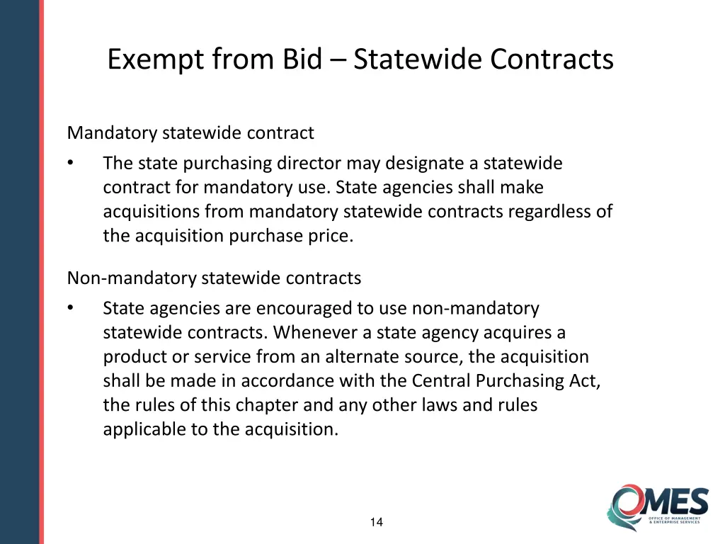 exempt from bid statewide contracts 4