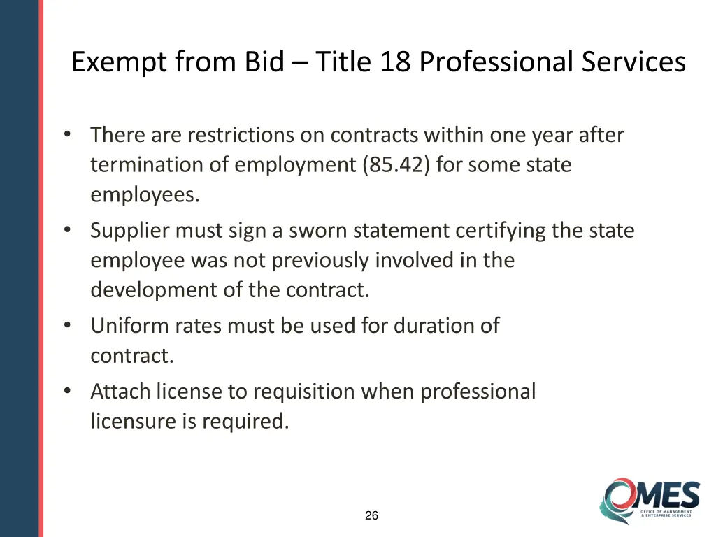 exempt from bid title 18 professional services 1