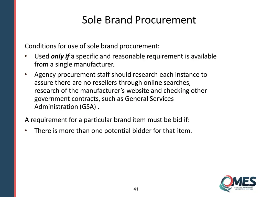 sole brandprocurement
