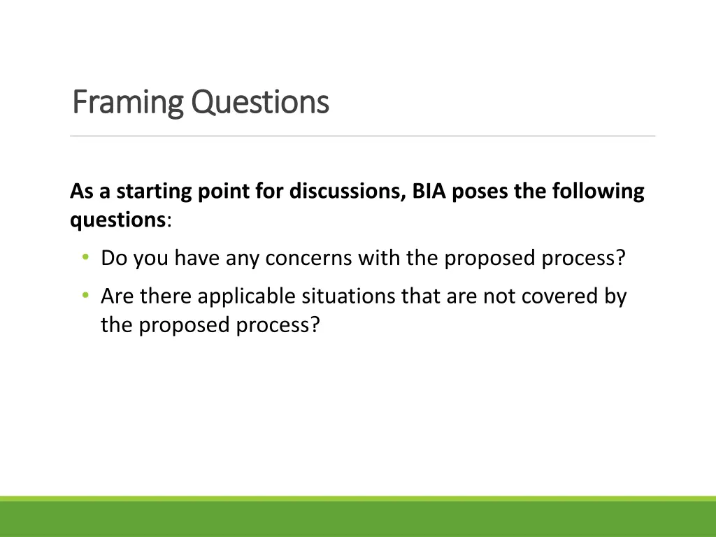 framing questions framing questions