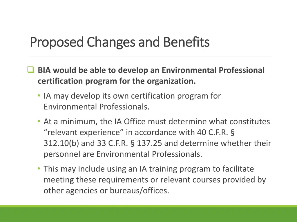 proposed changes and benefits proposed changes 5