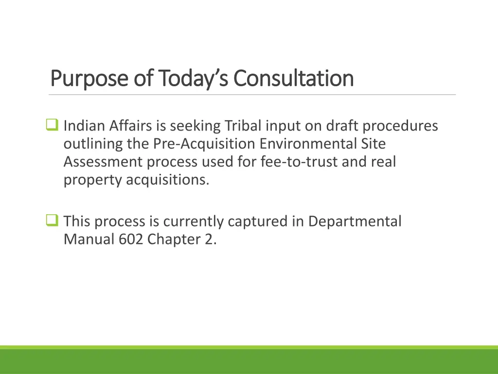 purpose of today s consultation purpose of today