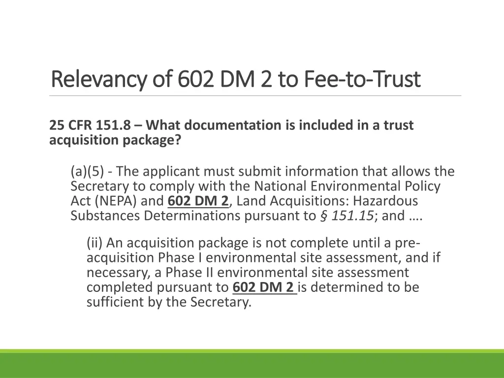 relevancy of 602 dm 2 to fee relevancy