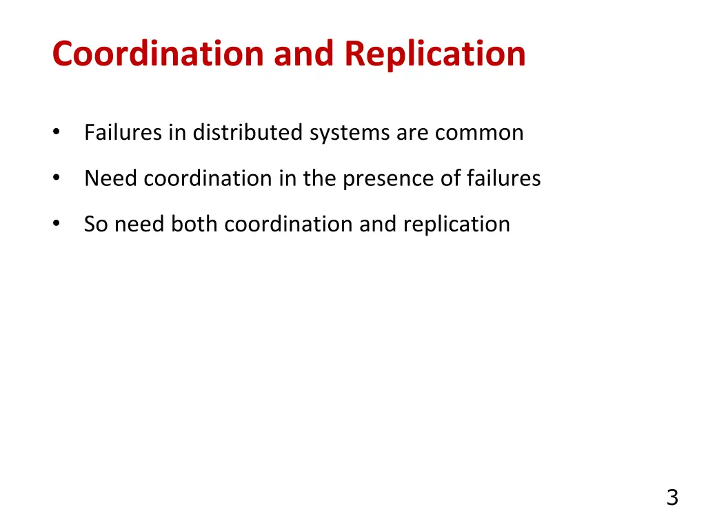 coordination and replication