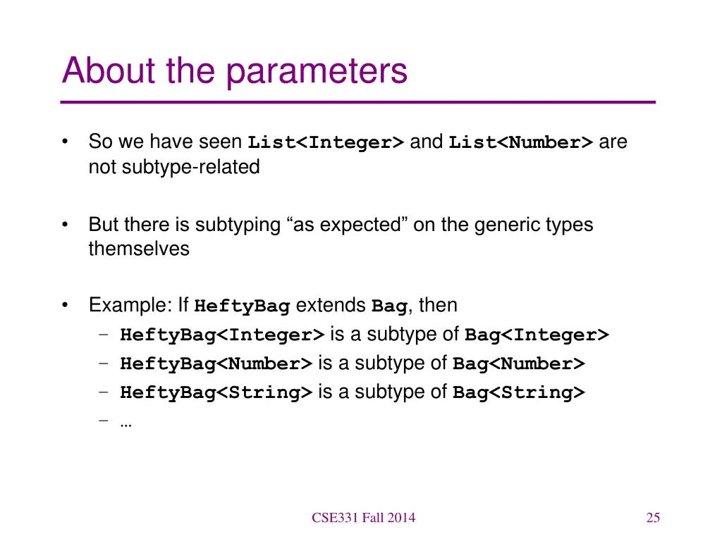 about the parameters