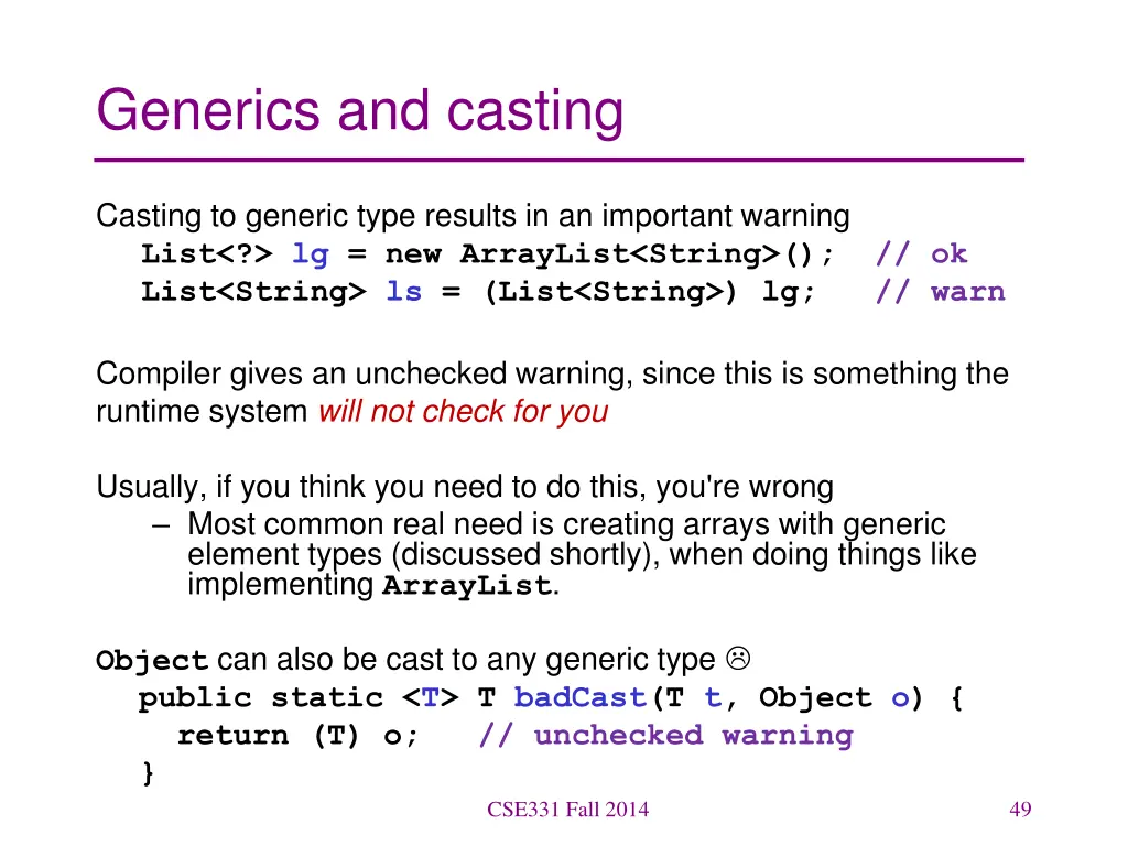 generics and casting