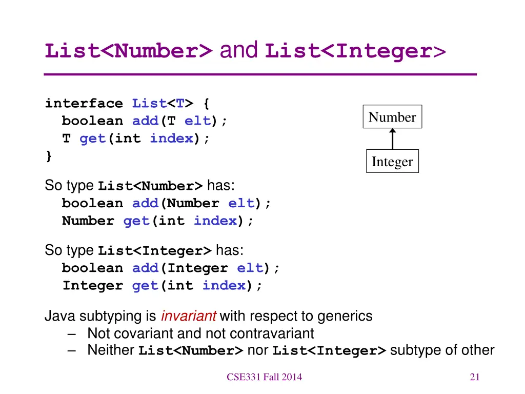 list number and list integer