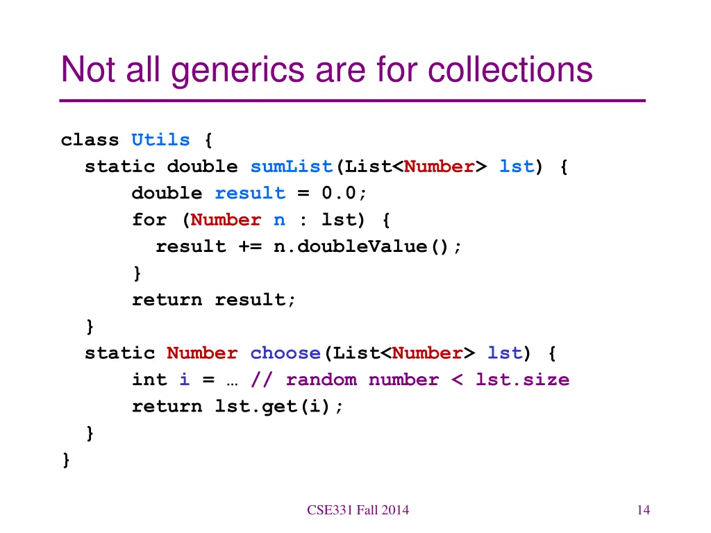not all generics are for collections