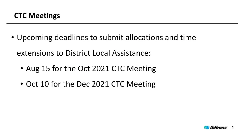 ctc meetings