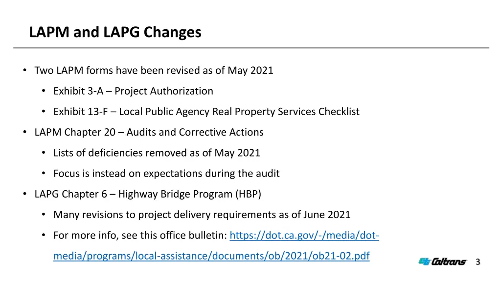 lapm and lapg changes