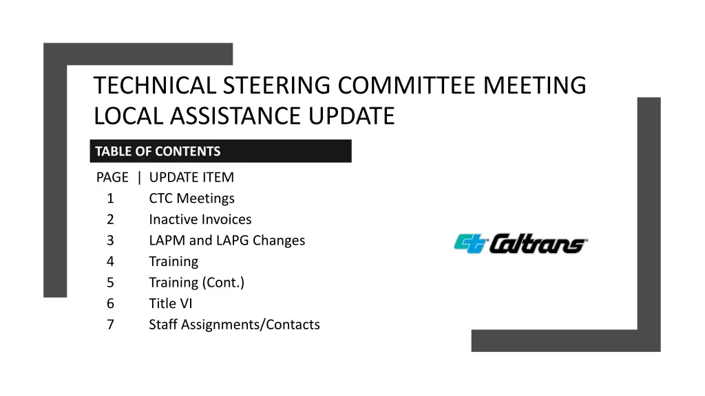 technical steering committee meeting local