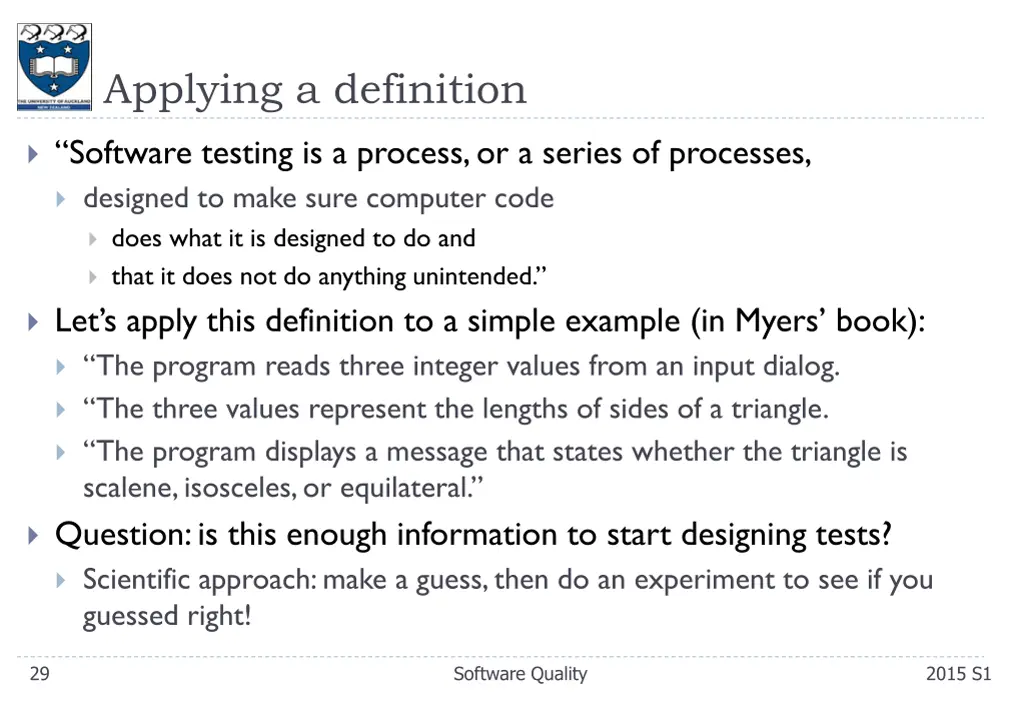 applying a definition