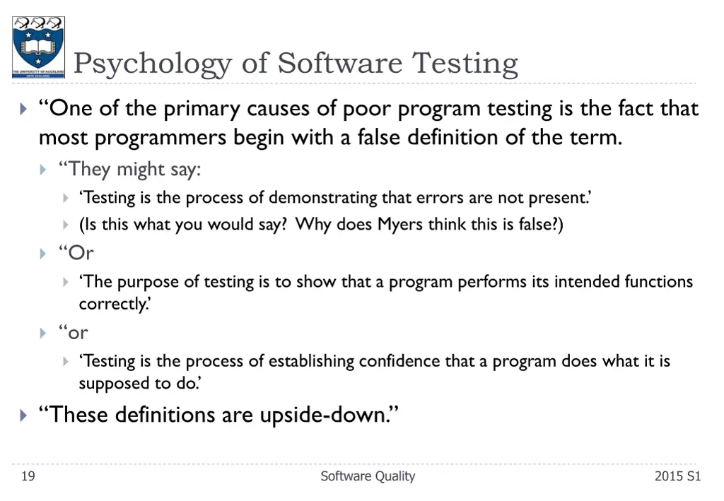 psychology of software testing