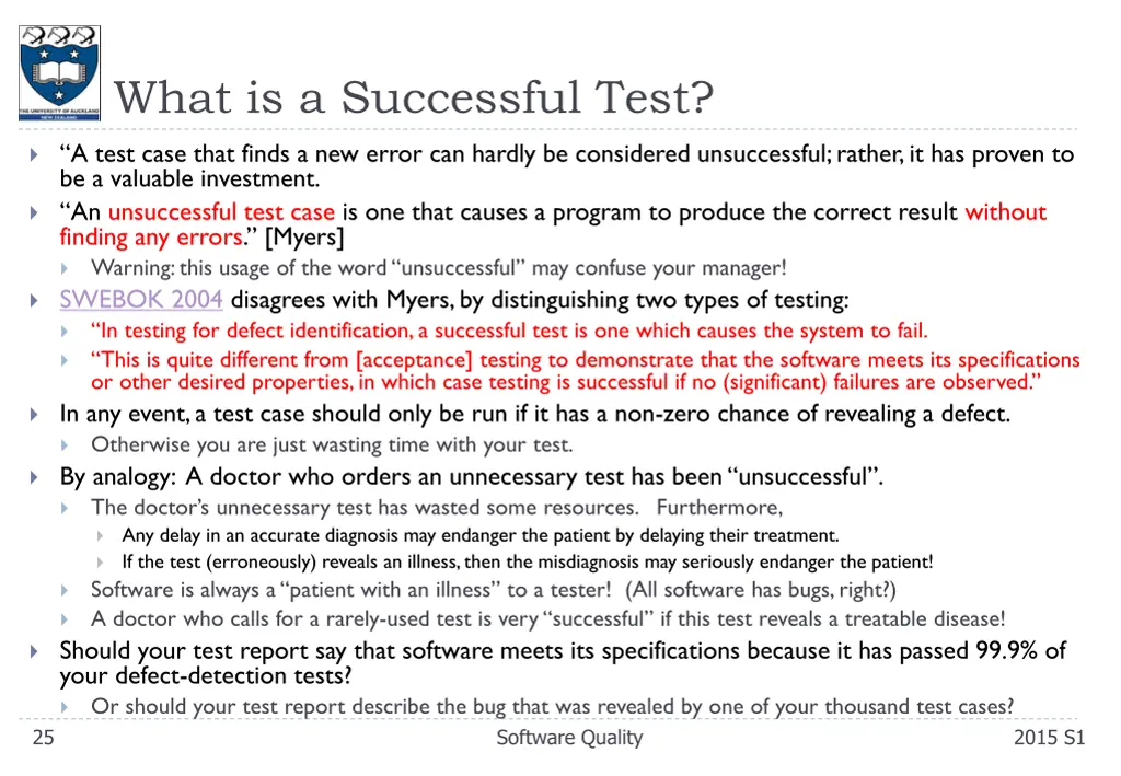 what is a successful test